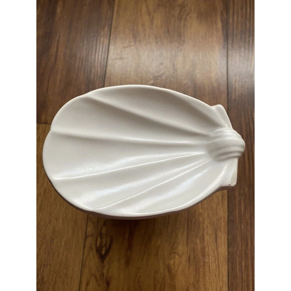 VINTAGE WHITE CHIC CERAMIC CHERUB COMPOTE SOAP DISH SHABBY COTTAGE FARMHOUSE